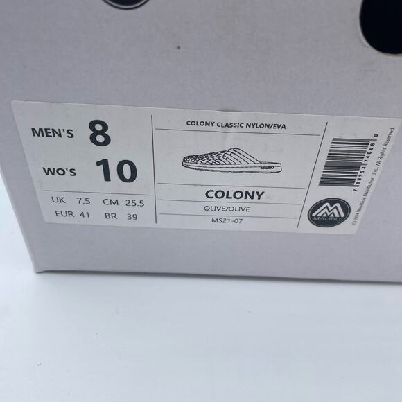 Malibu Sandals Colony Classic Nylon Eva Olive Green Slip On Mens 8 Womens 10 - Picture 2 of 6